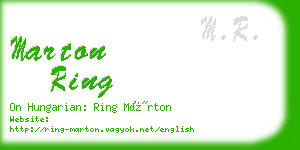 marton ring business card